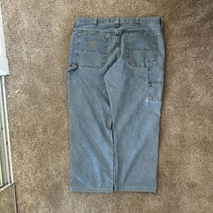 Vintage Lee Dungarees Carpenter Jeans 38x30 Light Blue Distressed Workwear